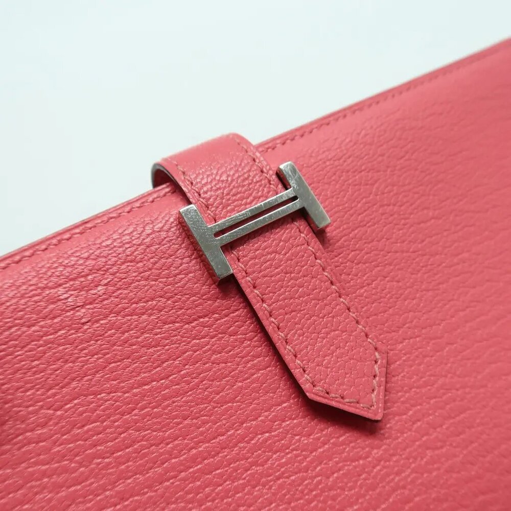 HERMES Bearn Pink Leather Wallet 900-041725 - Picture 8 of 12